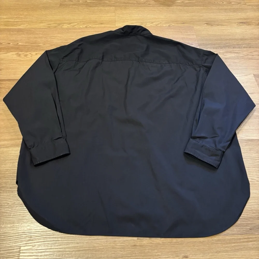 Frank & Eileen Womens XL Oversized Victoria Tuxedo Button Up Shirt Black Top - Picture 2 of 15